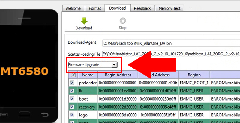 Chọn Firmware Upgrade